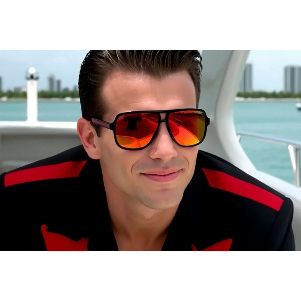 Men's  Sunglasses Red Orange Lens Performance Lentes Gafas Humbres Nuevo Moderno